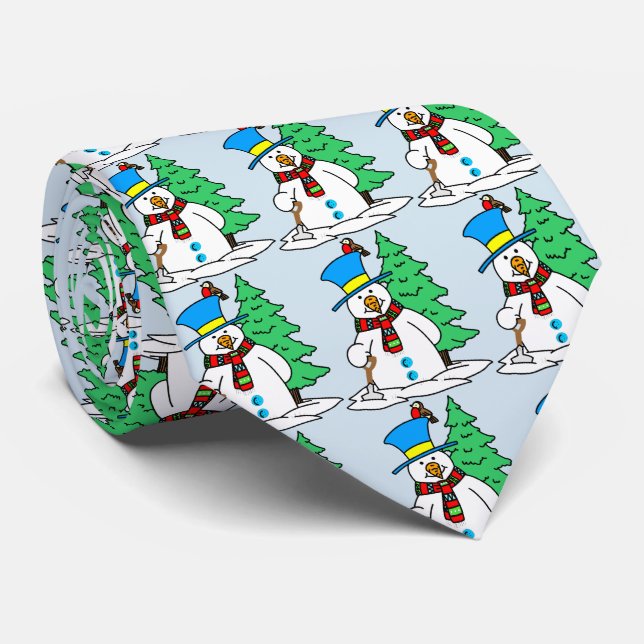 Cravate Snowman d'hiver (Roulé)