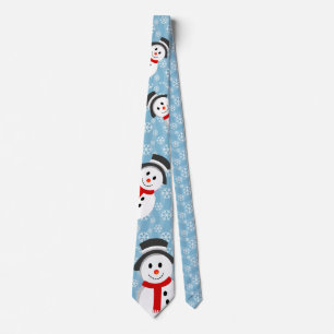 Cravate Snowman et Snowflake Motif