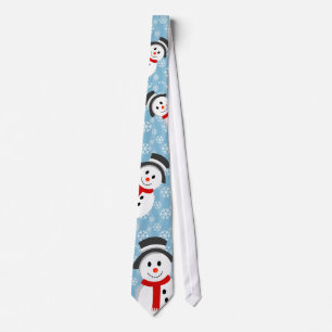 Cravate Snowman et Snowflake Motif