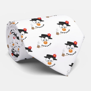 Cravate Snowman Funny Visage mignonne Nouveauté Motif de N