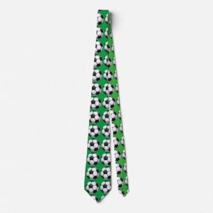 Cravate Soccer Ball Art Pattern Green Tie