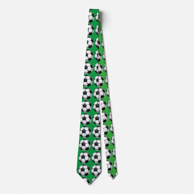 Cravate Soccer Ball Art Pattern Green Tie (Devant)