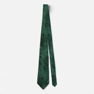 Cravate Soie Moire Petit Motif en Vert Forêt