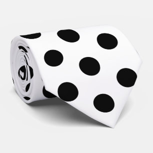 Cravate Soies de course noir et blanc Derby à pois