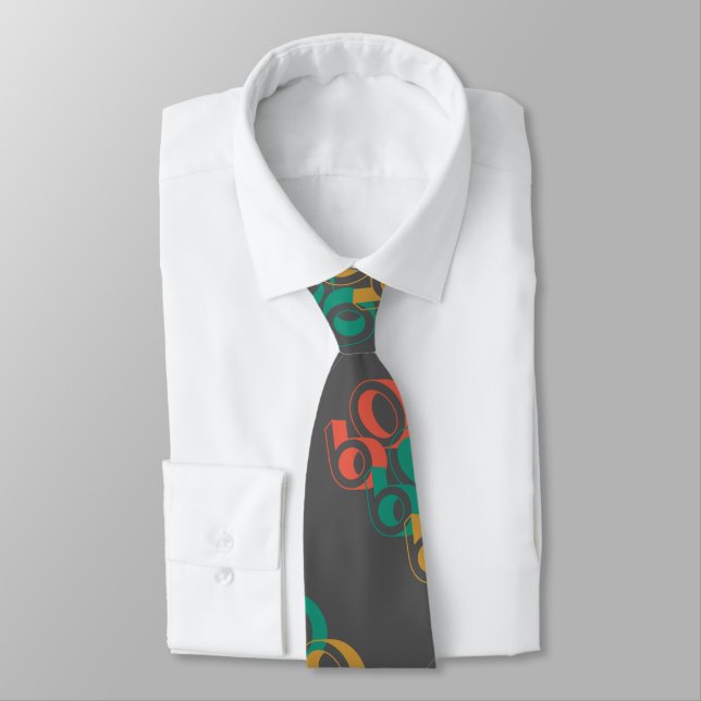 Cravate Soixante gris rétro (Attaché)
