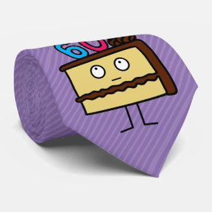 Cravate soixantième Gâteau d'anniversaire avec des bougi