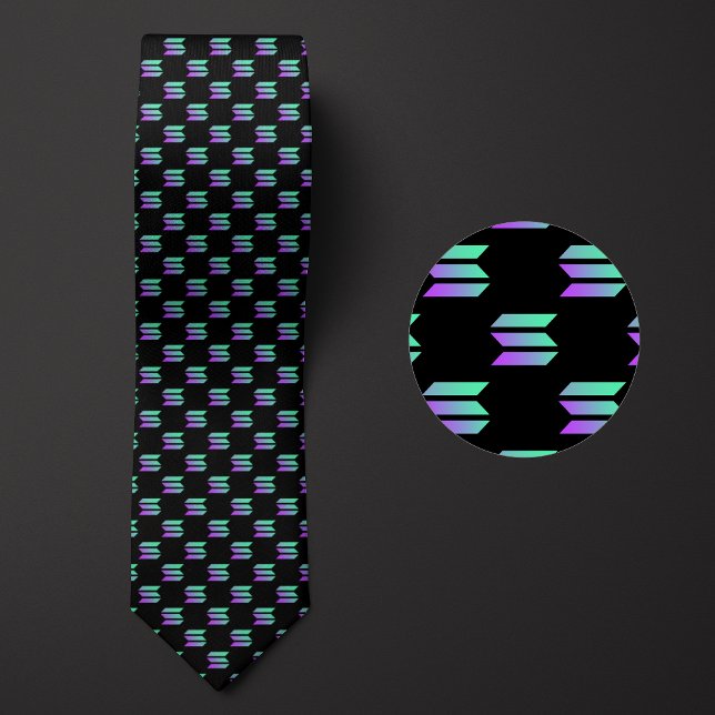 Cravate Solana Logo CryptoCurrency Motif (Créateur téléchargé)