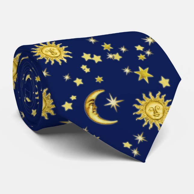 Cravate Soleil, Lune et Étoiles Tie (Roulé)
