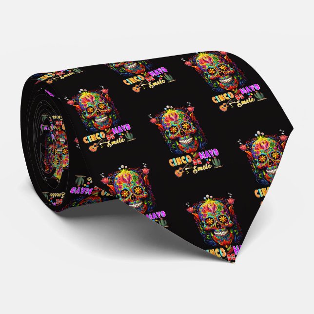Cravate Sourire du Cinco De Mayo (Roulé)