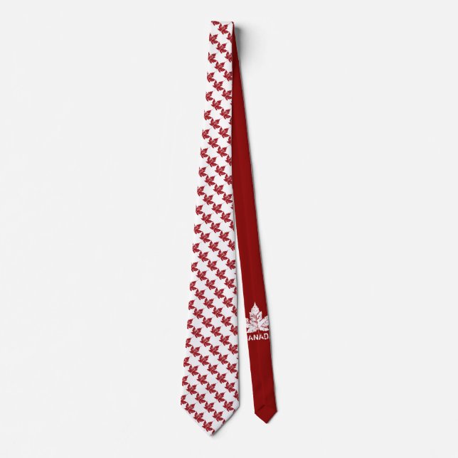 Cravate Souvenir Canada Cool Necktie Feuille d'éra (Devant)