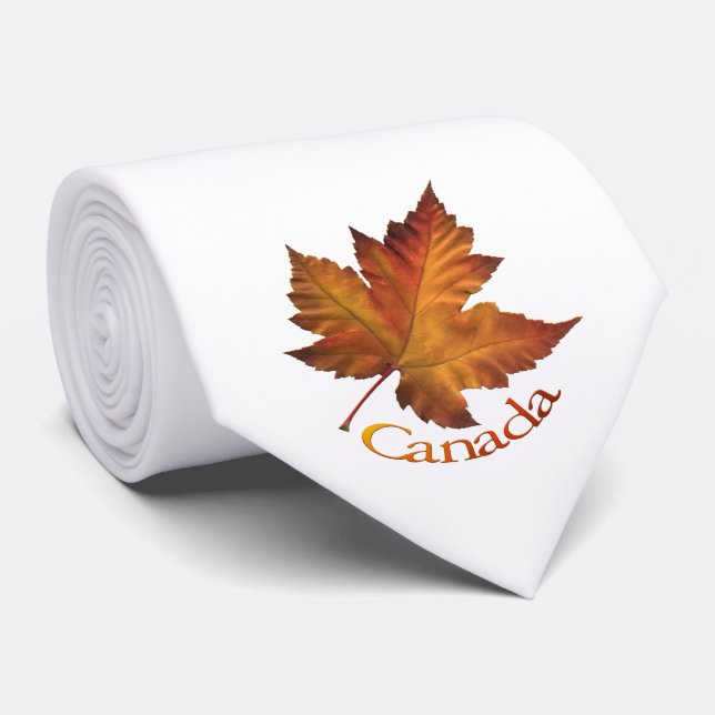 Cravate Souvenir Canada Fun Gold Canada Maple Leaf (Roulé)