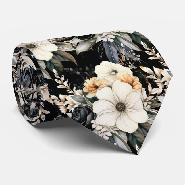 Cravate Special Occasion Floral Neck Tie | Modern & Formal (Roulé)