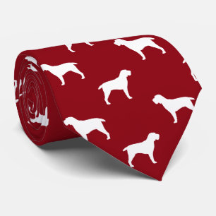 Cravate Spinone Italiano Silhouettes Motif Rouge et blanc