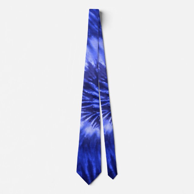 Cravate Spiral Tie-Dye - Bleu (Devant)