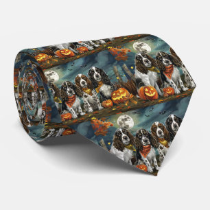 Cravate Springer Spaniel Halloween Éffrayant