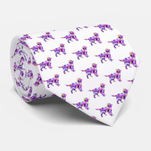 Cravate Sprocker Chien Espagnol Silhouette mignonne violet