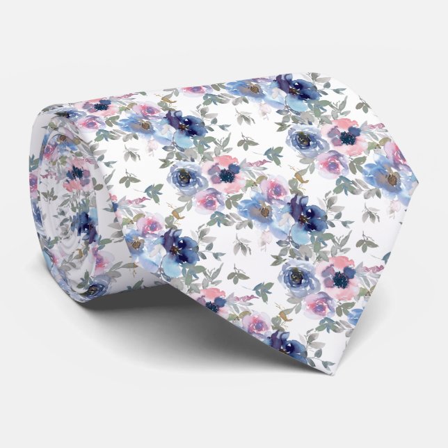 Cravate Spun Sugar & Skydiver Blue Wedding Keepsake Neck T (Roulé)