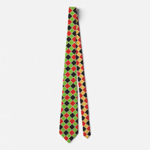 Cravate Squares Pattern black red white + your idea