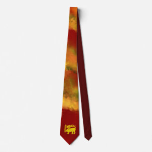 Cravate Sri Lanka Drapeau Lion design pour Sri Lankais