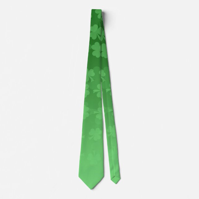 Cravate St. Patrick's Day green shamrock ombre motif (Devant)