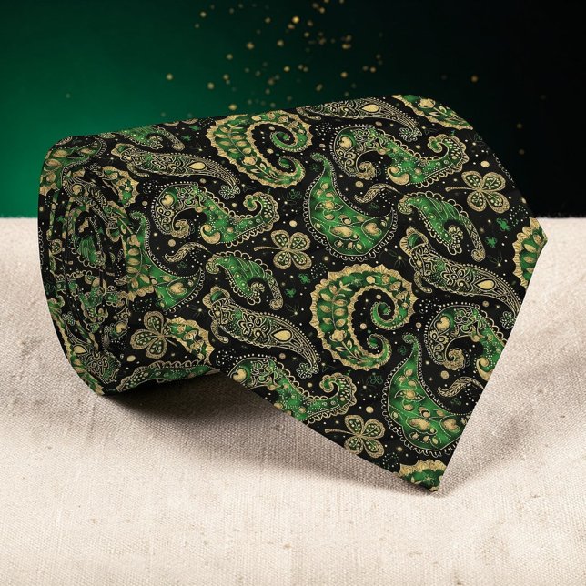 Cravate St. Patrick's Day Paisley Custom Necktie (Créateur téléchargé)