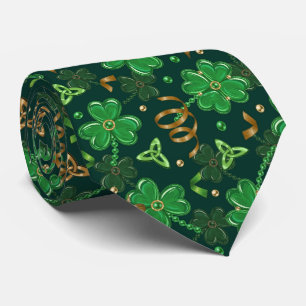 Cravate St Patricks day Triskele celtique trèfle Shamrock