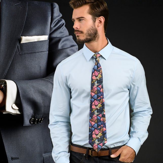 Cravate Stained glass with holy spirit dove Neck Tie (Créateur téléchargé)