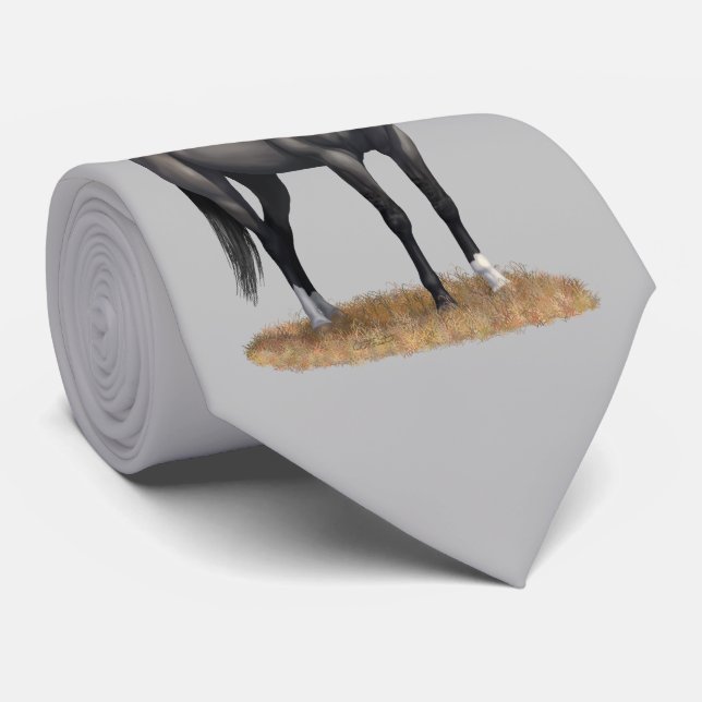 Cravate Stallion Cheval Gris Grulla Quarter (Roulé)