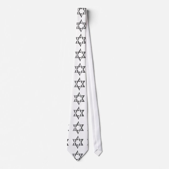 Cravate STAR BAR CODE DE DAVID Judaism Motif Design (Devant)