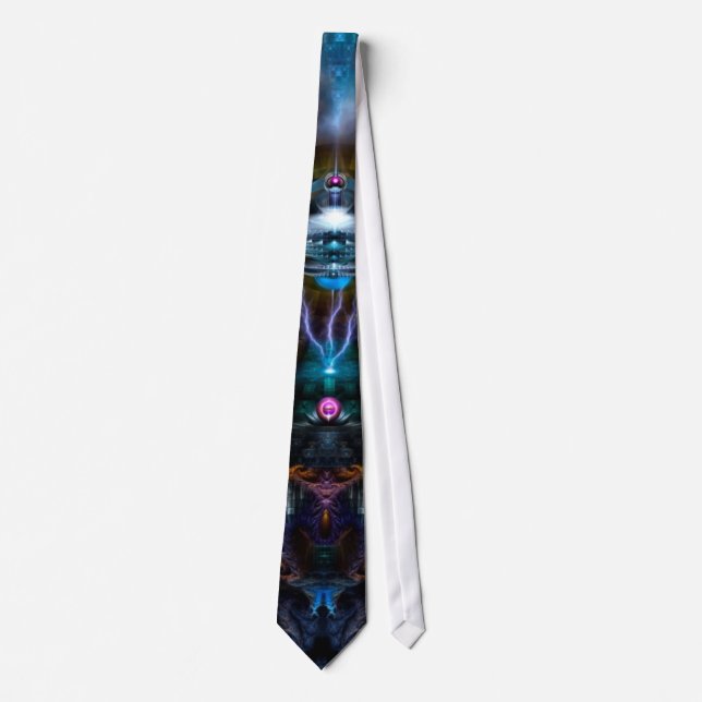 Cravate Station spatiale Art Fractal Ansarious (Devant)