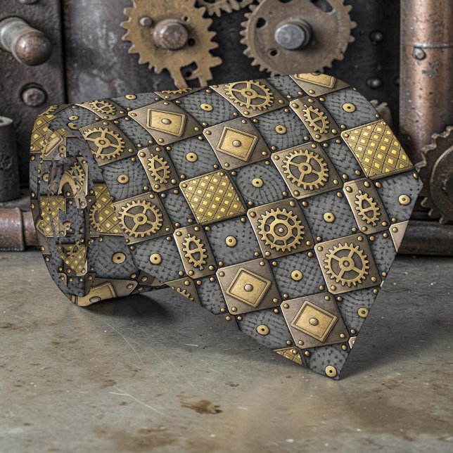 Cravate Steampunk Gears Custom Necktie Tie (Créateur téléchargé)