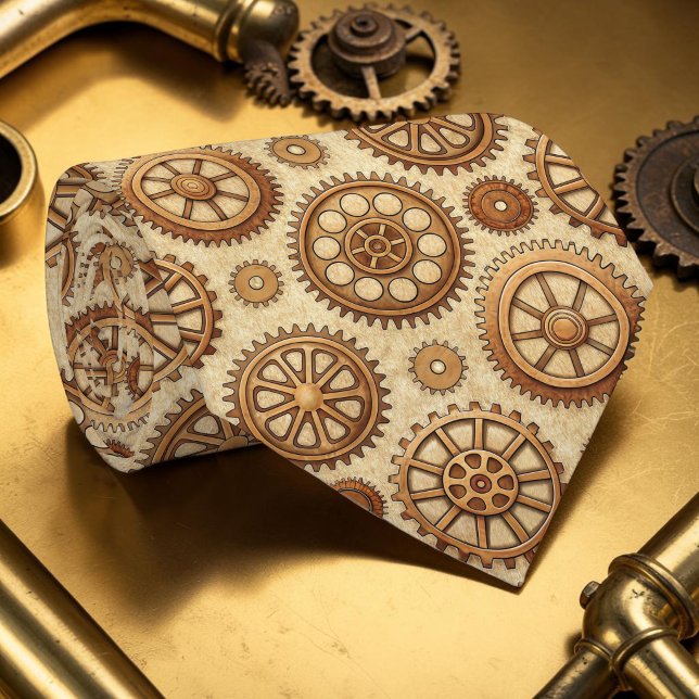 Cravate Steampunk Gears Custom Necktie Tie (Créateur téléchargé)