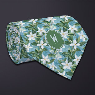 Cravate Stephanotis sur Blue Floral