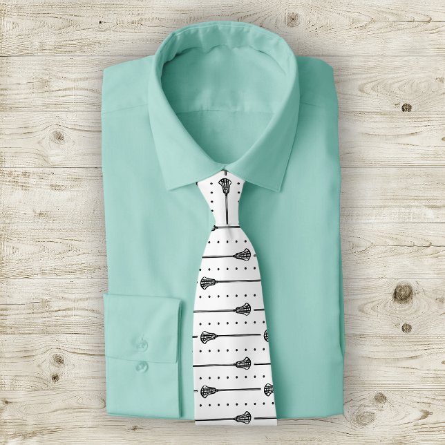 Cravate Sticks noirs de crosse blanche et Motif de lignes  (Créateur téléchargé)