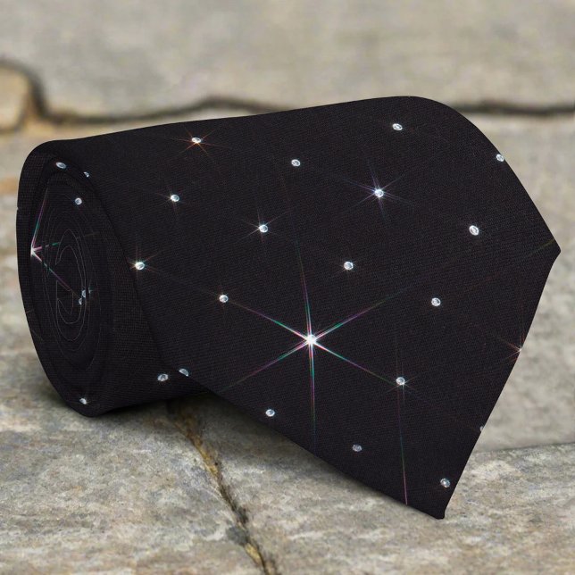 Cravate Strass scintillant diamant noir brillant (Créateur téléchargé)