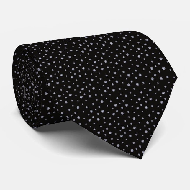 Cravate Strass sur noir (Roulé)