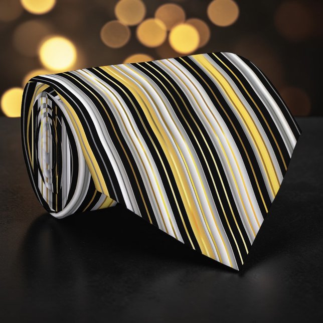 Cravate Striped Gold and Silver Necktie (Créateur téléchargé)