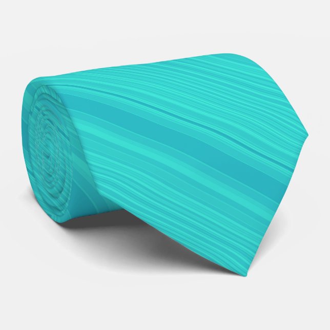 Cravate Stripes - Aqua Turquoise Cyan Blue (Roulé)
