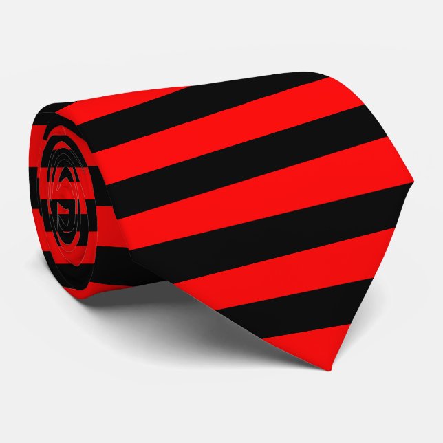 Cravate stripes black & red (Roulé)