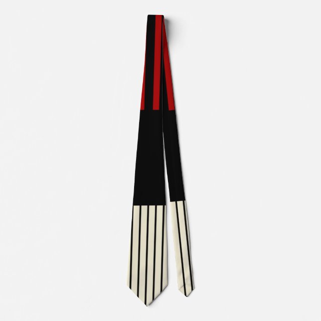 Cravate Stripes Color Pop - Rouge & Crème (Devant)