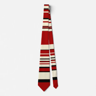 Cravate Stripes complexes - Rouge & Crème