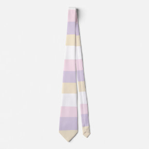 Cravate Stripes inégales - rose pastel, jaune et violet