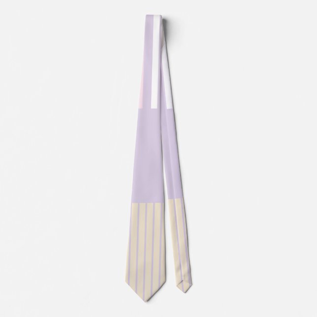 Cravate Stripes Pop Couleur - Rose Pastel, Jaune & Violet (Devant)