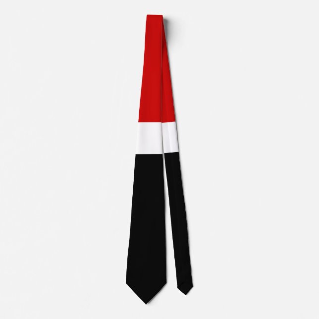 Cravate Style de bloc de couleur noir rouge (Devant)