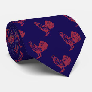 Cravate Style lettrepress Rouge Coq