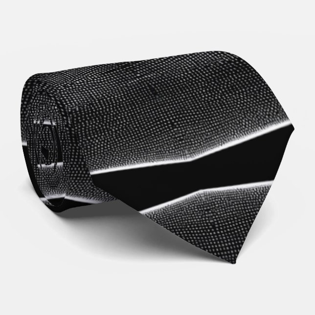 Cravate Style moderne Abstrait noir et blanc chic (Roulé)