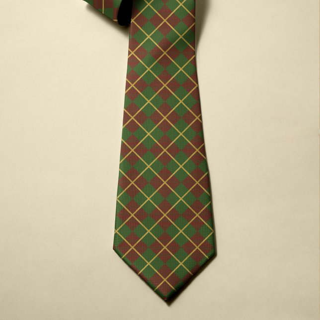 Cravate Style plaid rouge vert or Noël à motifs (Créateur téléchargé)