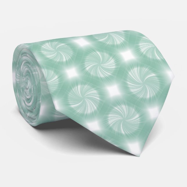 Cravate Style tendance Turquoise Pale Green Radiant Twirl  (Roulé)