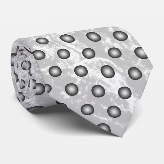Cravate Stylish Silver Polka Customizable (Roulé)