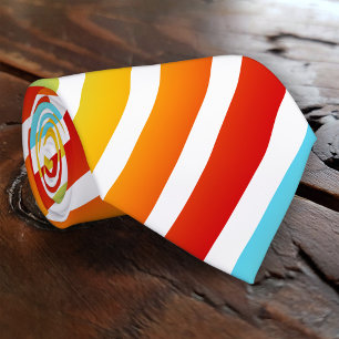 Cravate Summer Stripes on Custom Background Color Tie